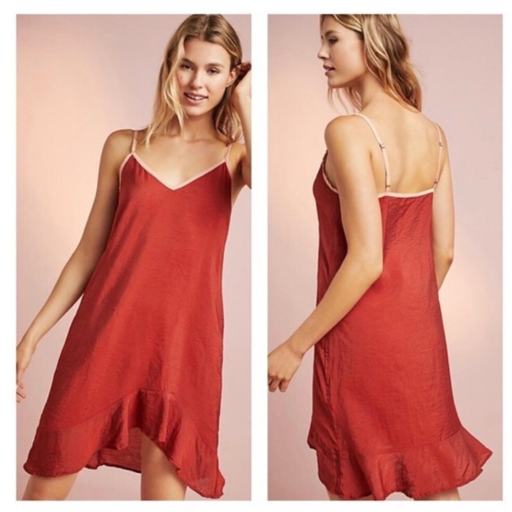 NWT LACAUSA | Anthropologie ruffle slip dress